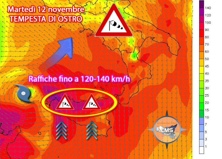 AVVISO METEO: VENTI TEMPESTOSI In Arrivo Per Martedì 12 Novembre ...